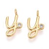 Brass Micro Pave Cubic Zirconia Charms KK-N263-97G-Y-1