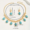 Middle Eastern Synthetic Turquoise & Alloy Oval Pendant Necklace & Earrings Sets for Wedding AL5666-2