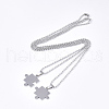 Non-Tarnish Valentine's Day Theme 304 Stainless Steel Pendants Necklaces STAS-S079-97-3