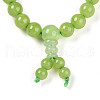 Buddhist Natural Topaz Jade Round Beaded Stretch Bracelets BJEW-R041-8mm-04-01-2