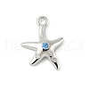 Brass Micro Pave Cubic Zirconia Charms KK-M326-20B-P-1