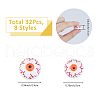 SUPERFINDINGS 32Pcs 8 Styles Resin Craft Doll Eyes Cabochons DIY-FH0007-28-2