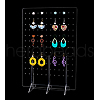 Transparent Acrylic Slant Back Earring Display Stands EDIS-WH0029-94-2