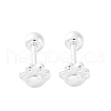 S999 Fine Silver Stud Earrings EJEW-F356-06S-2