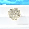 Brass Micro Pave Cubic Zirconia Cuff Rings RJEW-V007-06G-1