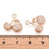 Brass Micro Pave Cubic Zirconia Pendants KK-T074-73KCG-3