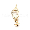 Brass Micro Pave Cubic Zirconia with Enamel Pendants KK-G519-13G-01-1