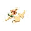 304 Stainless Steel Enamel Pendants STAS-U061-09G-2