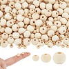 AHADERMAKER 3000Pcs 3 Styles Unfinished Wood Beads WOOD-GA0001-56-1