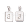 304 Stainless Steel Pave Shell Pendants STAS-G327-01P-S-1