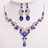 Teardrop & Moon Alloy Rhinestone Pendant Necklace & Stud Dangle Earring FS-WG0A8BD-12-1