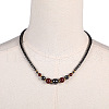 Round Synthetic Non-magnetic Hematite & Red Stone Graduated Beaded Necklaces with Magnetic Clasps FS-WG3B67F-01-4