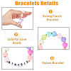 FIBLOOM 4Pcs 4 Styles Word Big Little Sis Acrylic Heart Beaded Stretch Bracelets Set BJEW-FI0001-54-4