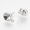 Brass Stud Earring Settings KK-Q750-070D-P-2