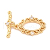 Brass Micro Pave Clear Cubic Zirconia Toggle Clasps KK-S403-17G-1
