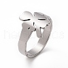 Non-Tarnish 201 Stainless Steel Clover Finger Ring RJEW-J051-07P-1