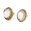 Mother's Day Jewellery Rack Plating Oval Brass With Rhinestone & Natural Pearl Handmade Indonesia Stud Earrings EJEW-U010-02B-G-1