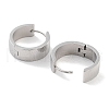 Tarnish Resistant 304 Stainless Steel Textured Huggie Hoop Earrings for Women EJEW-C096-33P-2