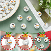   80Pcs 4 Styles Snowman Theme Printed Wood European Beads WOOD-PH0003-04A-4