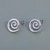 Rotating Thread Mosquito Coil Holder Brass Stud Earrings NN8034-2