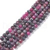 Natural Red Corundum/Ruby and Sapphire Beads Strands G-R460-4mm-013-1