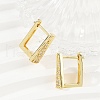 Rectangle Brass Micro Pave Clear Cubic Zirconia Hoop Earrings EJEW-L299-07G-1