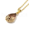 Brass Glass Pendants Necklaces NJEW-K269-09G-3
