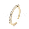 Clear Cubic Zirconia Open Cuff Ring RJEW-I094-09G-1