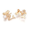 Brass Natural Cultured Freshwater Pearl Pendants PEAR-N020-07K-2