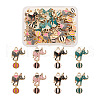 32Pcs 4 Colors Zinc Alloy Enamel Pendants ENAM-TA0001-25-1