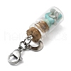 Natural Amazonite Chip inside Glass Wishing Bottle Pendant Decoration HJEW-JM03130-02-4