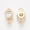 Brass Cubic Zirconia Links KK-T035-29-2