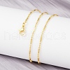Brass Ball and Column Link Chains Necklace for Women NJEW-P265-22G-2