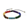 Natural & Synthetic Mixed Stone Round Braided Bead Bracelet BJEW-JB09861-1