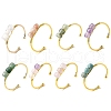 Natural Mixed Stone Beads Cuff Bangles for Women BJEW-Q035-01G-2