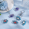 6Pcs 3 Colors Glass Seed Beaded Pendants PALLOY-GO00026-4