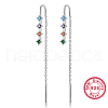 Anti-Tarnish Rhodium Plated 925 Sterling Silver Chains Ear Thread GV6300-1-1