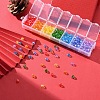350Pcs 7 Style Baking Paint & Electroplate Glass Beads EGLA-YW0001-18-8