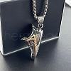Stylish Stainless Steel Sports Sneaker Pendant Punk Hip-hop Necklaces Vintage Men's Jewelry FU9315-2