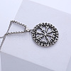 Nordic Viking Pirate Logo Stainless Steel Compass Pendant Necklace Jewelry FC0487-3