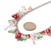 3Pcs 3 Style Strawberry & Cherry & Lemon & Leaf Resin & Glass Pendant Necklaces Set NJEW-TA00069-3