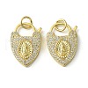 Brass Micro Pave Clear Cubic Zirconia Pendants KK-H472-41G-1