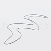 Anti-Tarnish Rhodium Plated 925 Sterling Silver Chain Necklaces STER-F039-45cm-16P-1