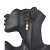 Round Natural Yellow Jade Dangle Earrings EJEW-JE06464-3