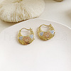 Heart Brass Hoop Earrings FS-WGED0F1-01-1