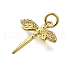 Brass Micro Pave Clear Cubic Zirconia Pendants ZIRC-I070-041G-2