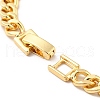 Green Cubic Zirconia Leopard with Padlock Link Bracelet with Brass Curb Chains for Men Women KK-H434-10G-4