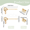 SOFPLATE 100Pcs 304 Stainless Steel Ball Stud Earring Findings STAS-SP0001-55G-2