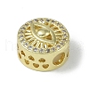 Rack Plating Brass Micro Pave Clear Cubic Zirconia Beads KK-A220-07G-2
