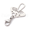Non-Tarnish Hollow Mushroom 201 Stainless Steel Pendant Decoration HJEW-JM01978-02-4